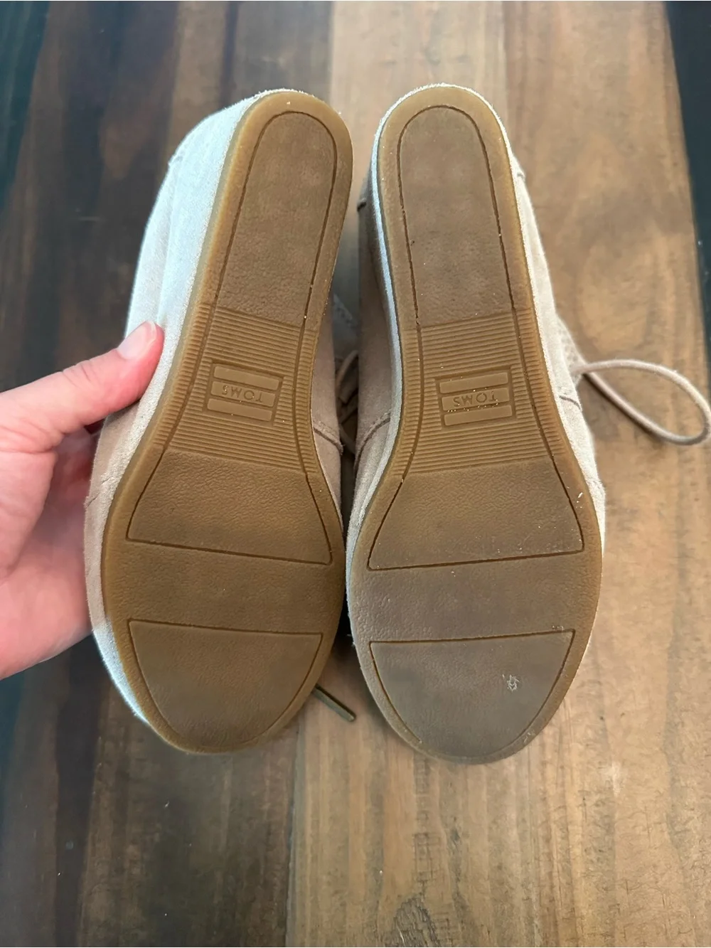 Toms Suede Wedge Lace-Up Booties